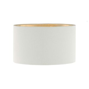 Dar Wyatt oval 31cm gold lined faux silk table lamp shade in ivory