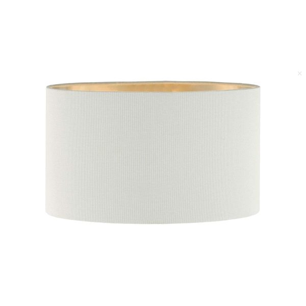 Dar Wyatt oval 31cm gold lined faux silk table lamp shade in ivory