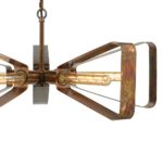 Dar Yavanna 5 Lamp Industrial Pendant Ceiling Light Oiled Aged Copper