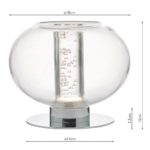 Dar Yomara Modern LED Glass Bowl Table Light Polished Chrome