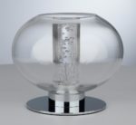Dar Yomara Modern LED Glass Bowl Table Light Polished Chrome