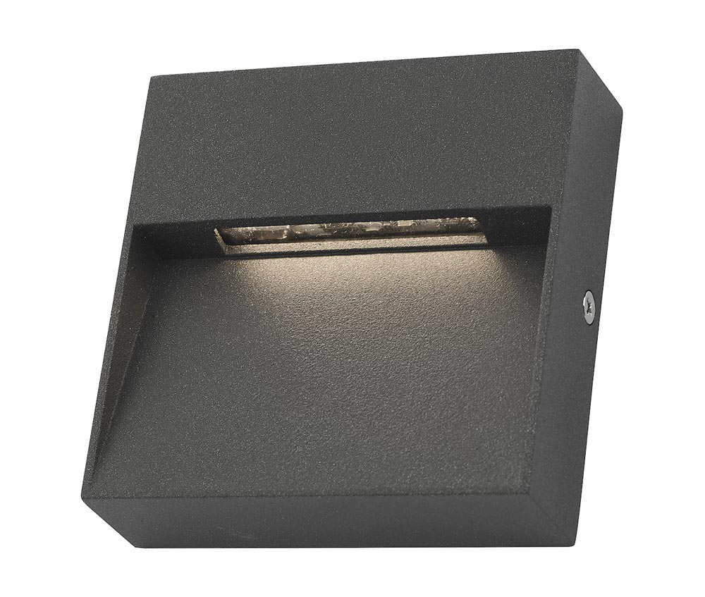 Dar Yukon Square 2w LED Outdoor Wall Light Guide Anthracite IP65