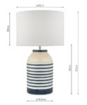 Dar Zabe Blue & White Ceramic Table Lamp Ivory Linen Shade