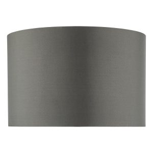 Dar Zeya 37cm drum faux silk medium table lamp shade in grey main image