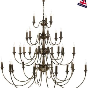 David Hunt Bailey Extra Large 33 light 4 tier chandelier in rich bronze