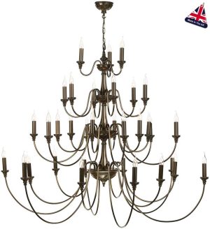 David Hunt Bailey Extra Large 33 light 4 tier chandelier in rich bronze