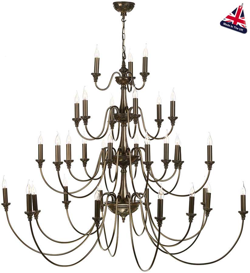 David Hunt Bailey 33 Light Extra Large 4 Tier Chandelier Rich Bronze