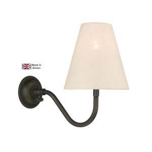 Hicks handmade 1 lamp single solid brass wall light in matt black