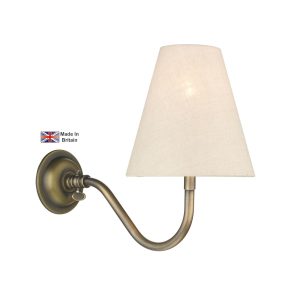 Hicks handmade 1 lamp single wall light in solid antique brass main image