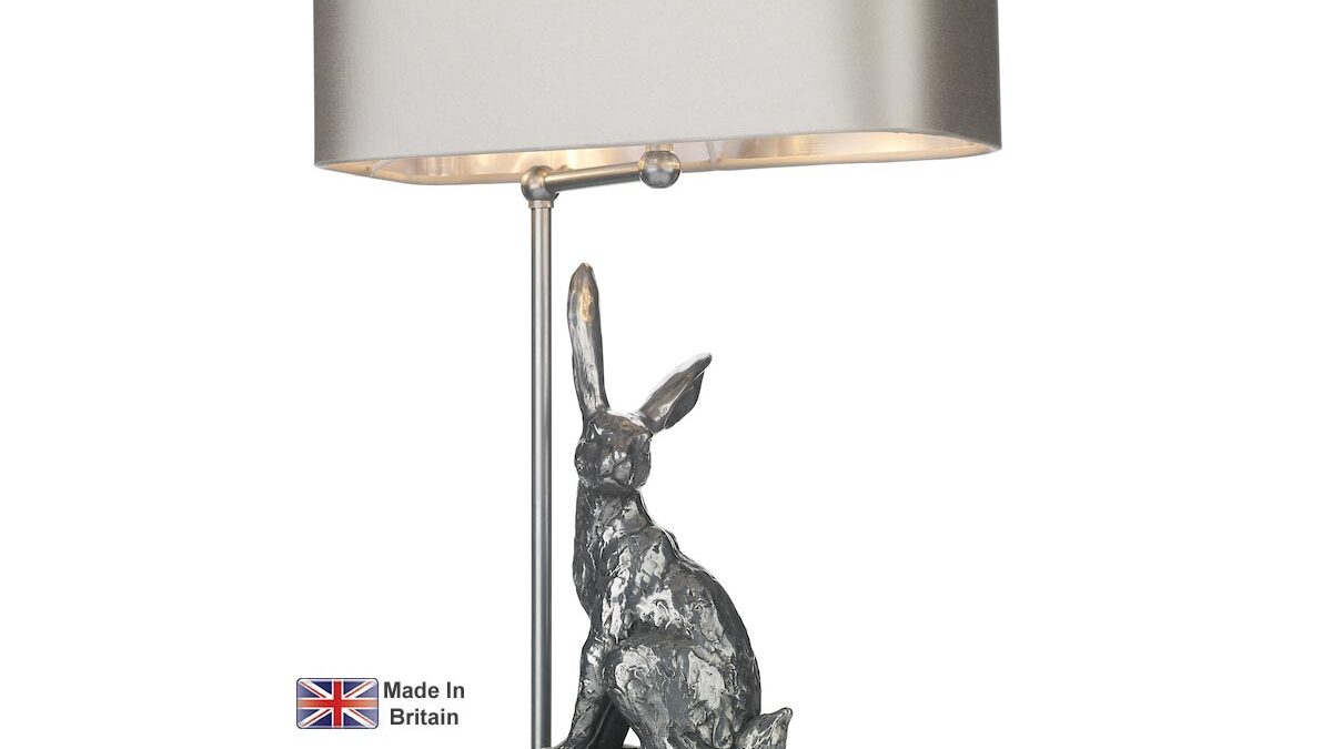 Light Hare Table Lamp Base Only Pewter, David Hunt Hopper Table Lamp