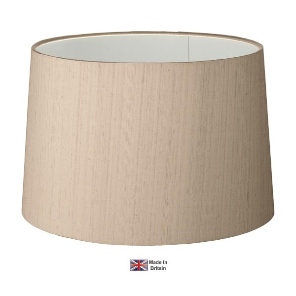 David Hunt tapered drum bespoke 40cm diameter pure silk lamp shade