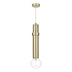 Adling 1 light industrial style solid butter brass ceiling pendant