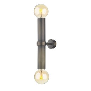 Adling twin industrial style solid antique brass wall light