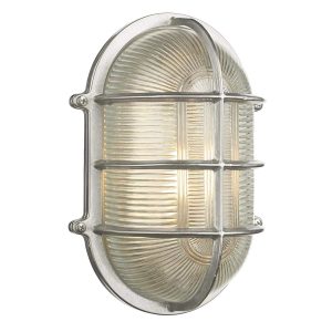 Admiral large solid brass oval outdoor bulkhead light in nickel