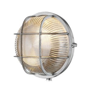 Admiral nickel plated solid brass round outdoor bulkhead light