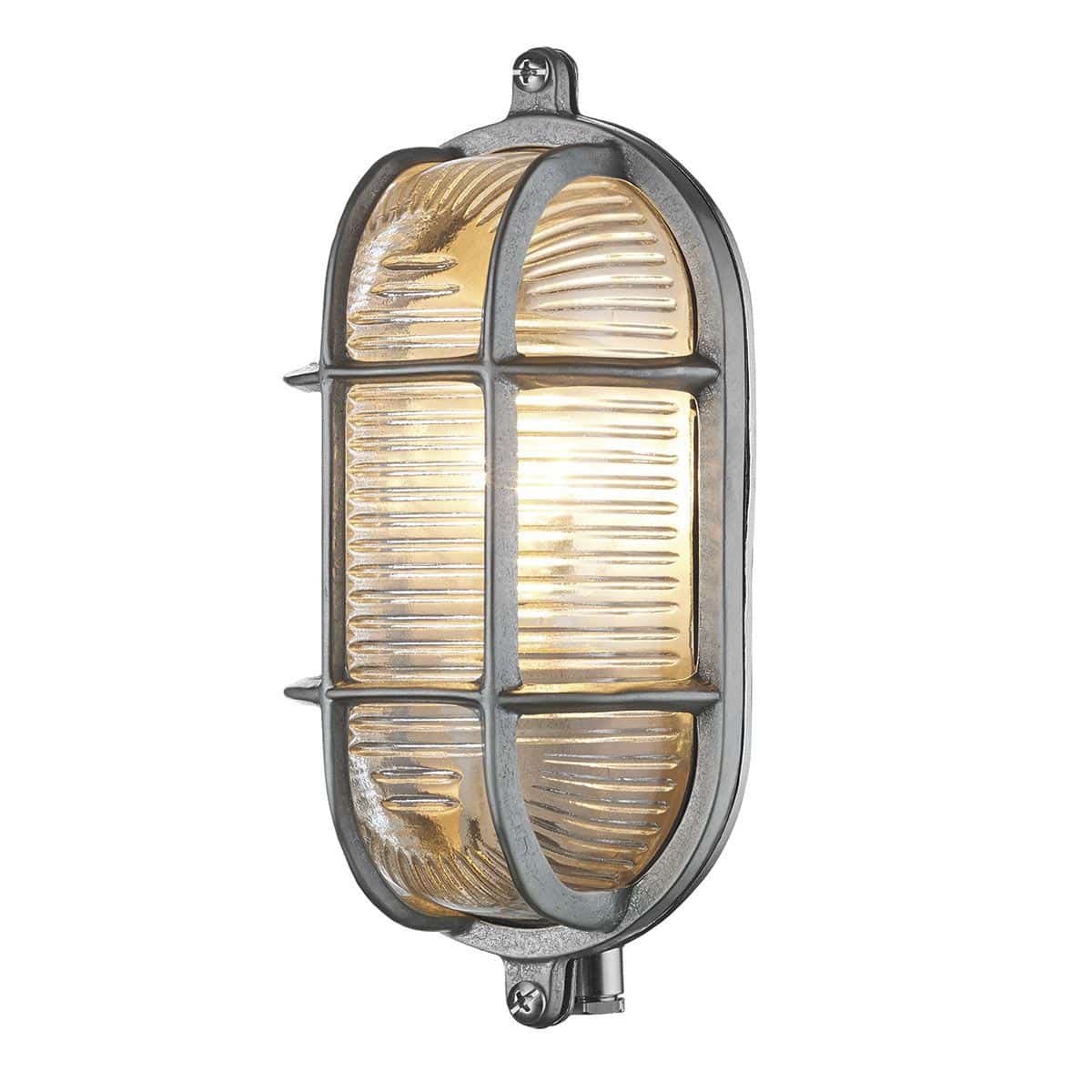 David Hunt Admiral Small Solid Brass Oval Outdoor Bulkhead Light Nickel