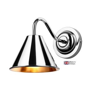 Avon classic 1 light chrome plated solid brass bathroom wall light main image