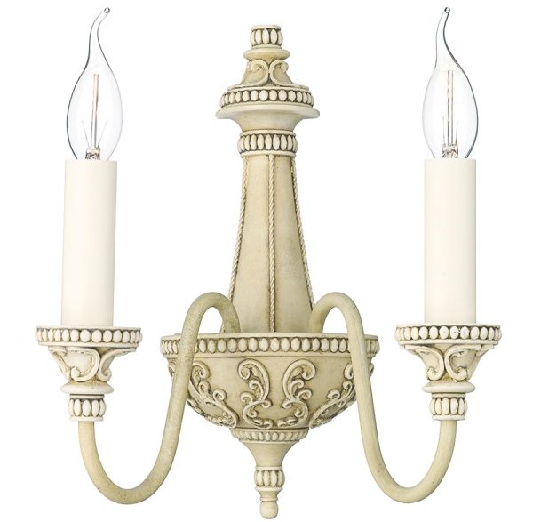David Hunt Bailey Double Wall Light Antique Cream Traditional