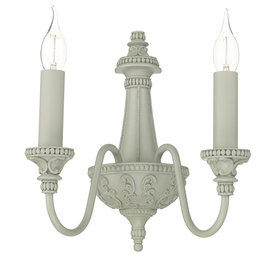 David Hunt Bailey Double Wall Light Ash Grey Traditional