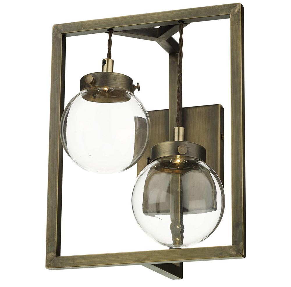 David Hunt Chiswick 2 Light LED Wall Light Antique Brass