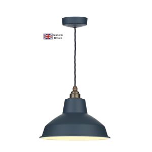 Dexter schoolhouse style 1 light ceiling pendant in smoke blue main image