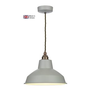 Dexter schoolhouse style 1 light ceiling pendant in powder grey main image