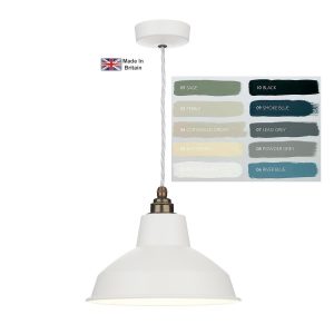 Dexter schoolhouse style 1 light ceiling pendant in bespoke finish