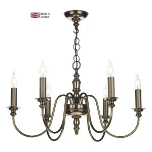 Dickens handmade 6 light classic chandelier in bronze main image