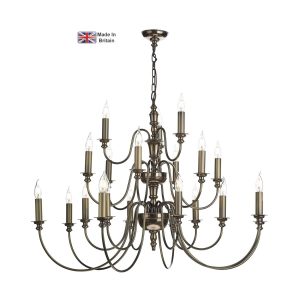 Dickens handmade 21 light large 3 tier chandelier in bronze main image