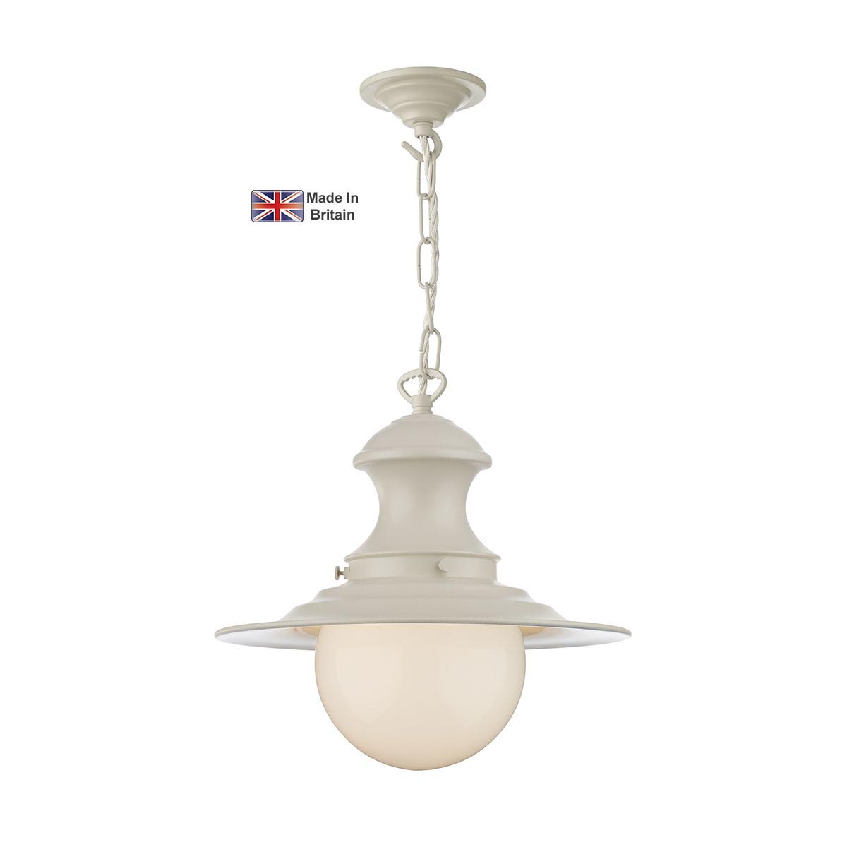 David Hunt Station Small 1 Light Industrial Pendant Cotswold Cream