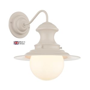 Station single industrial style wall light in Cotswold cream main image