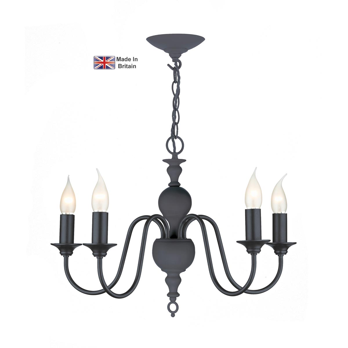 David Hunt Flemish Handmade 5 Light Classic Chandelier Smoke Blue