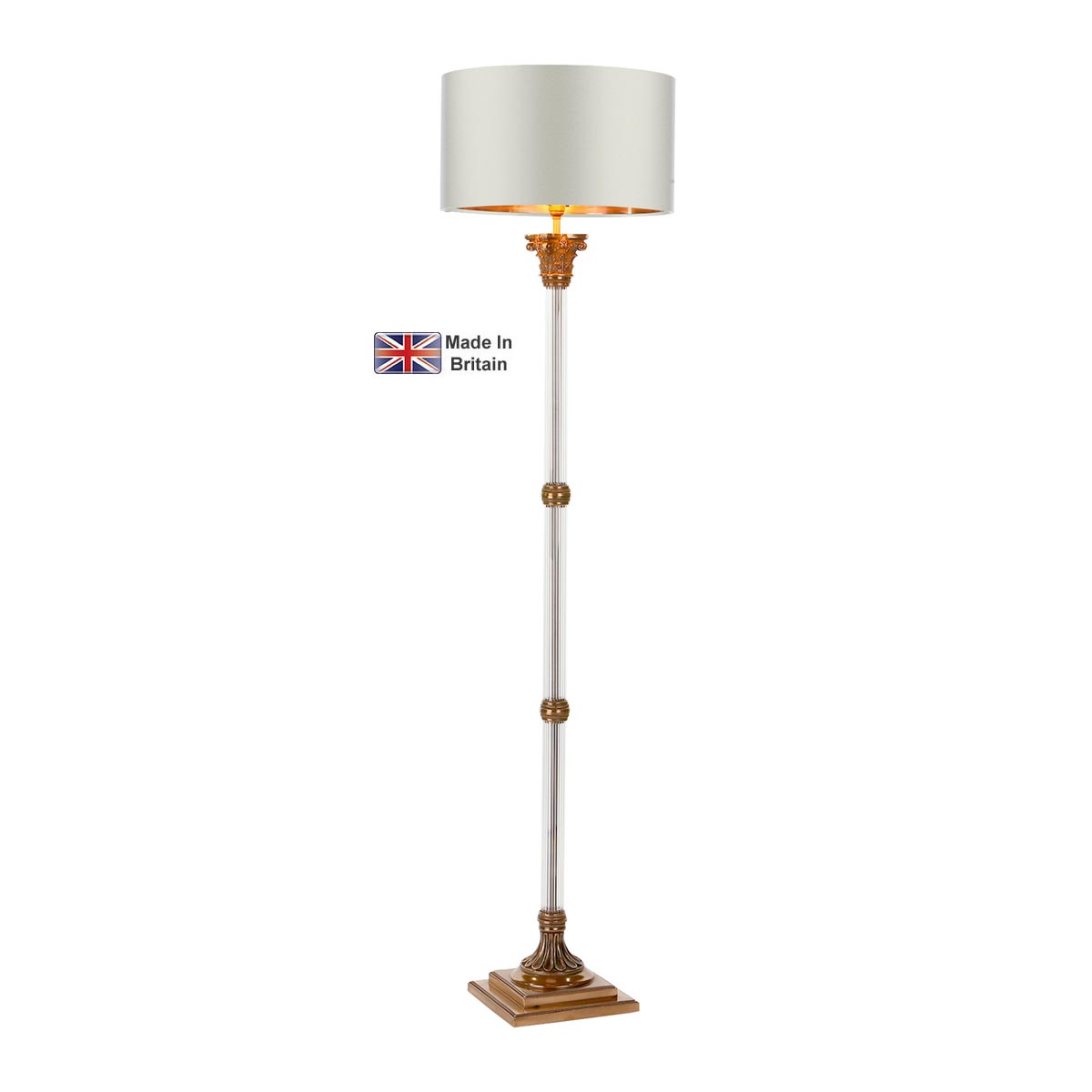 David Hunt Imperial 1 Light Glass Column Floor Lamp Base Only Bronze