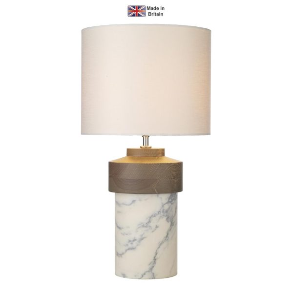 Nomad 1 light marble cylinder table lamp base only main image