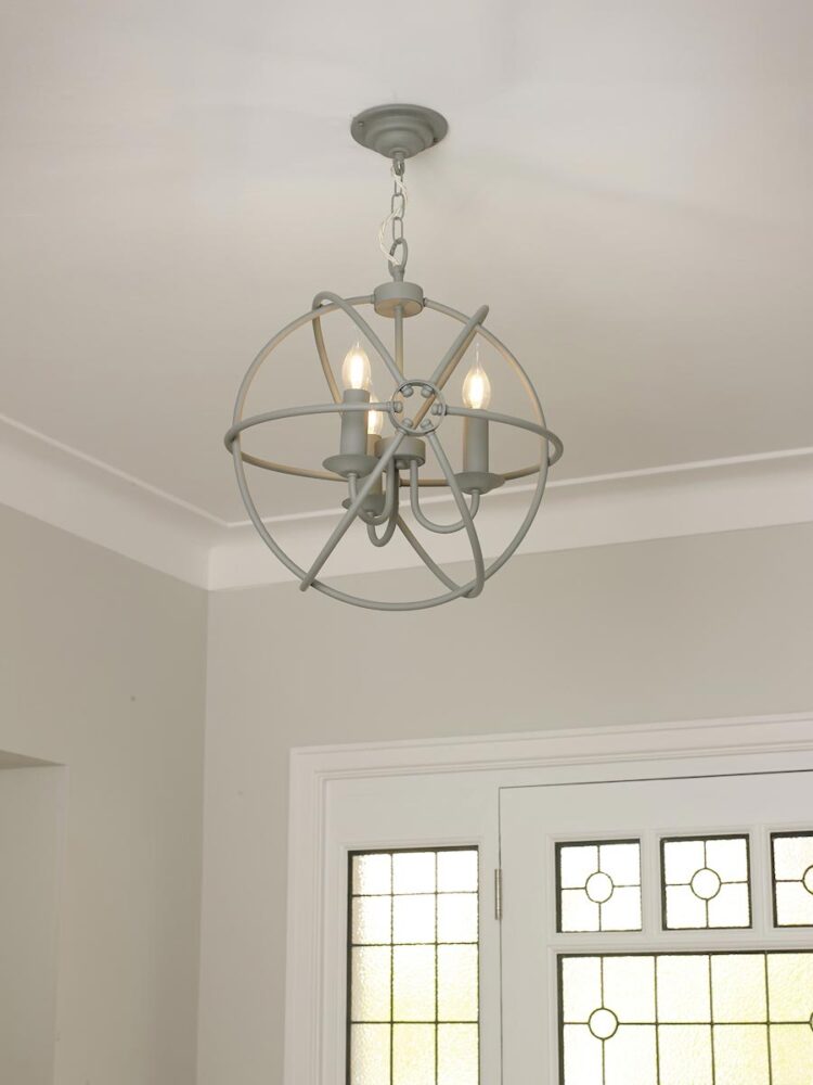 David Hunt Orb Handmade 3 Light Ceiling Pendant Matte Powder Grey
