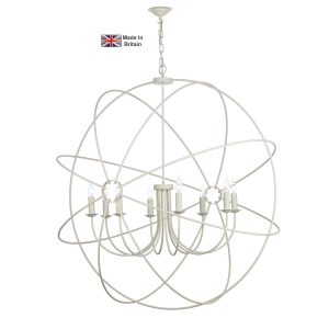 Orb large 8 light 120cm ceiling pendant in matte cream finish