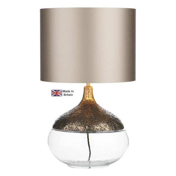 Teardrop glass 1 light table lamp in rich bronze main image