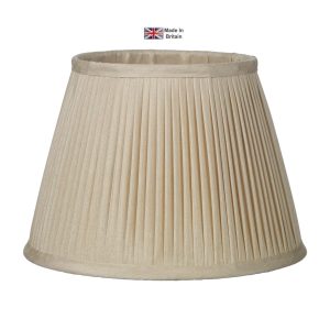 Trinity pure silk pleat 35cm diameter tapered lamp shade in taupe