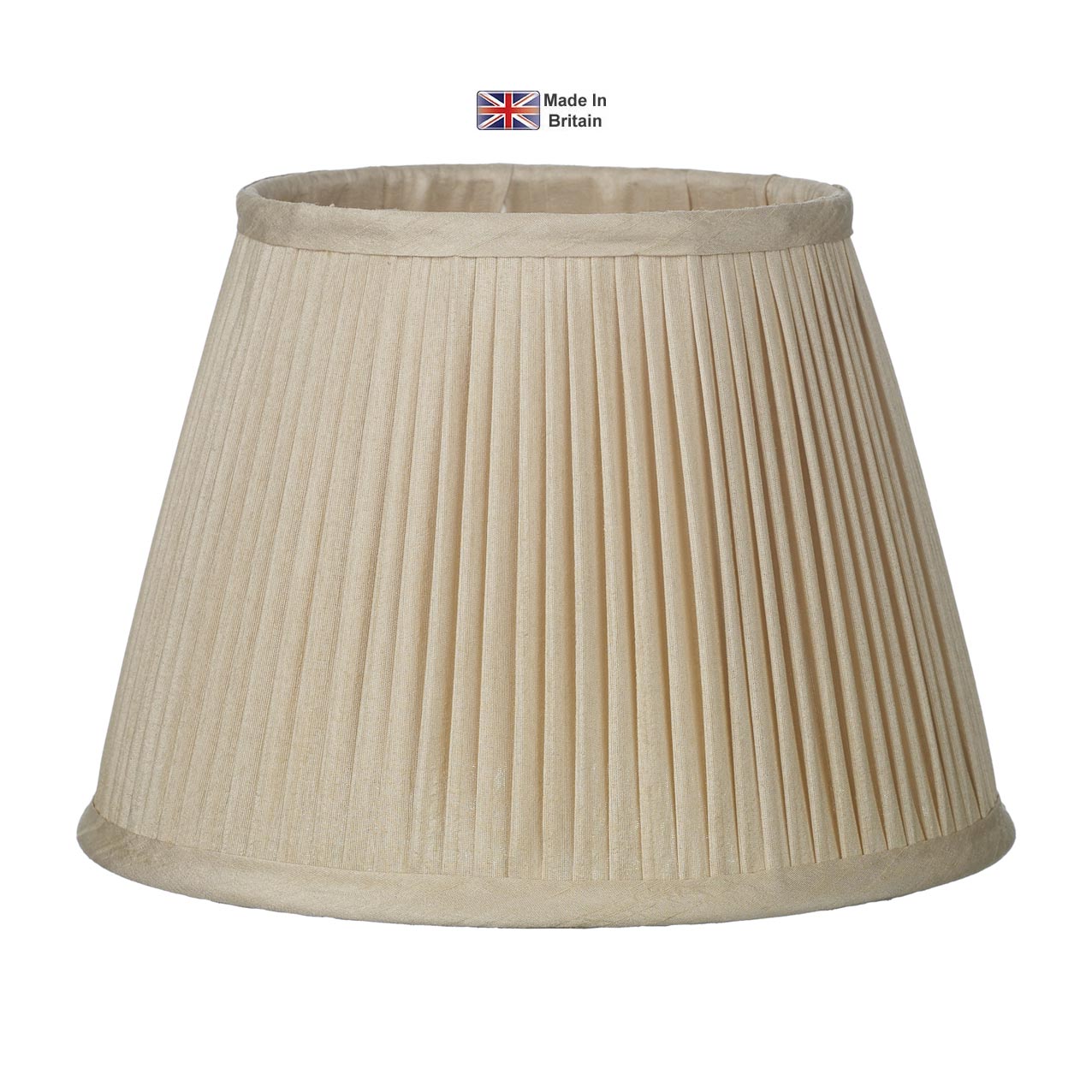 David Hunt Trinity Handmade Silk Pleat 35cm Tapered Lamp Shade Taupe