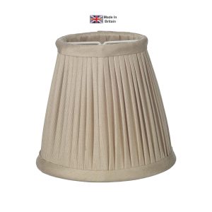 Trinity handmade silk pleat 13cm tapered clip-on lamp shade in taupe