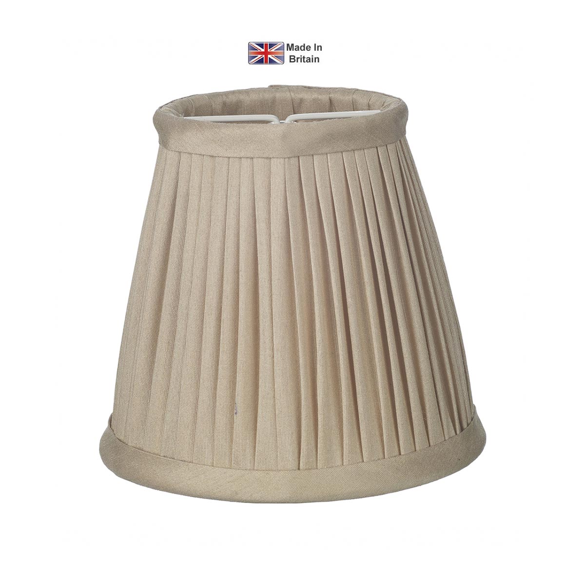 David Hunt Trinity Handmade Silk Pleat 13cm Clip On Lamp Shade Taupe