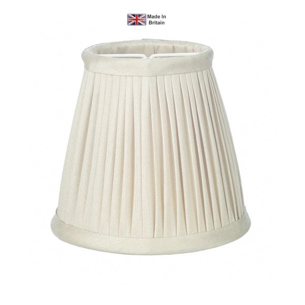 Trinity handmade silk pleat 13cm tapered clip-on lamp shade in ivory