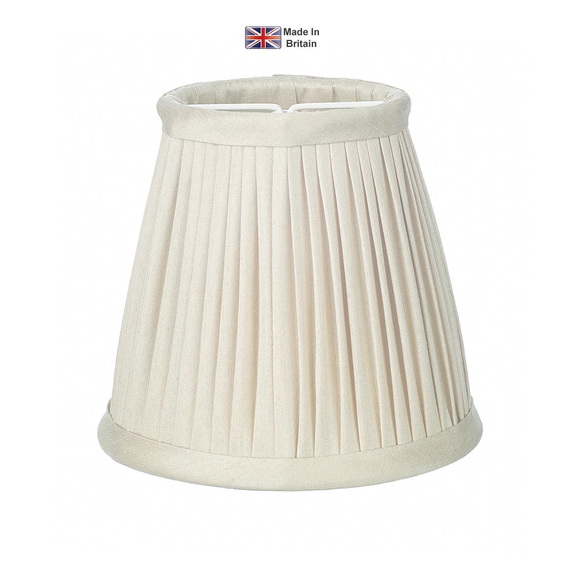 David Hunt Trinity Handmade Silk Pleat 13cm Clip On Lamp Shade Ivory