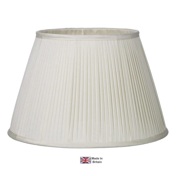 Trinity pure silk pleat 35cm diameter tapered lamp shade in ivory