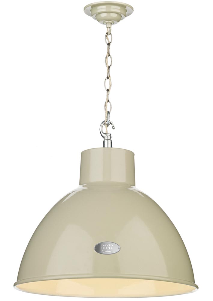 David Hunt Utility Large Pendant Ceiling Light French Cream