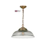 David Hunt Webster Solid Brass 1 Light Pendant Smoked Glass Shade