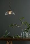 David Hunt Webster Solid Brass 1 Light Pendant Clear Bistro Glass Shade