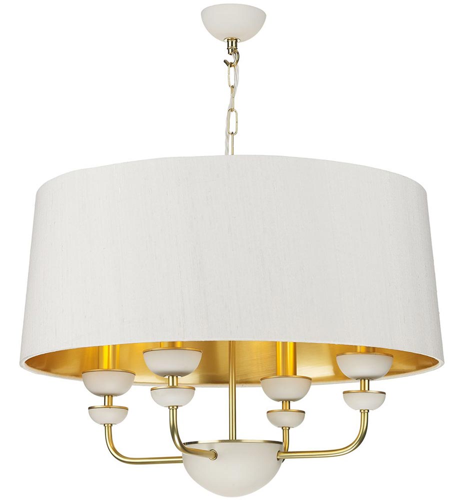 David Hunt Lunar 4 Light Solid Brass Ceiling Pendant Bespoke Shade