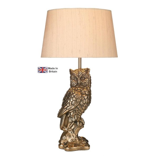Tawny handmade 1 light Owl table lamp base only in bronze main image