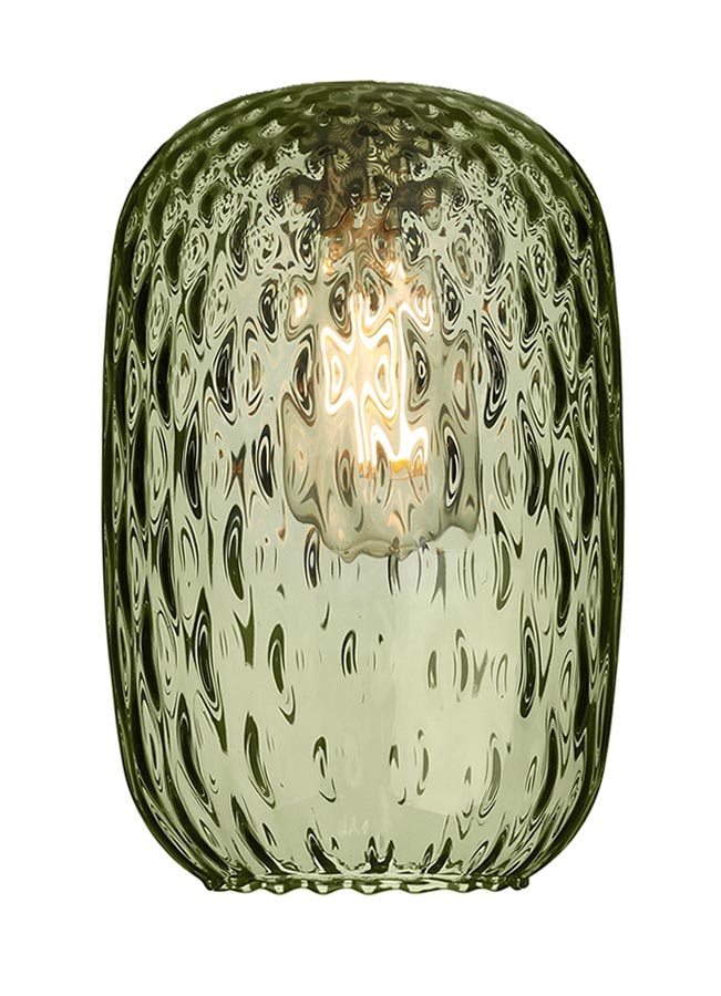 David Hunt Vidro Small Green Dimpled, Small Glass Lamp Shades